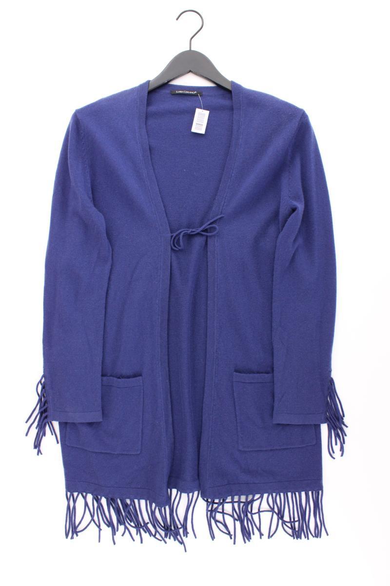 Luisa Cerano Strickjacke mit Wolle und Seide Gr. 38 Langarm blau
