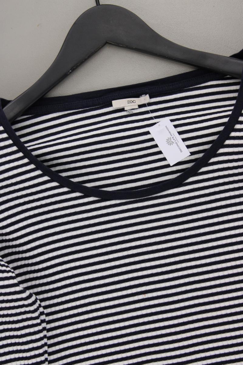edc by Esprit Ringelshirt Gr. L gestreift Langarm blau aus Baumwolle