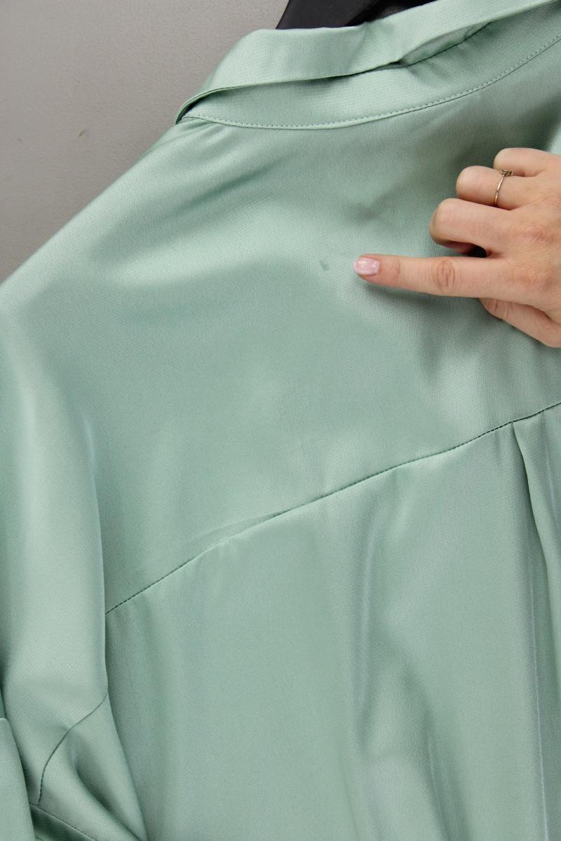 Asos Longbluse Mintgrün Gr. 52 Langarm aus Polyester