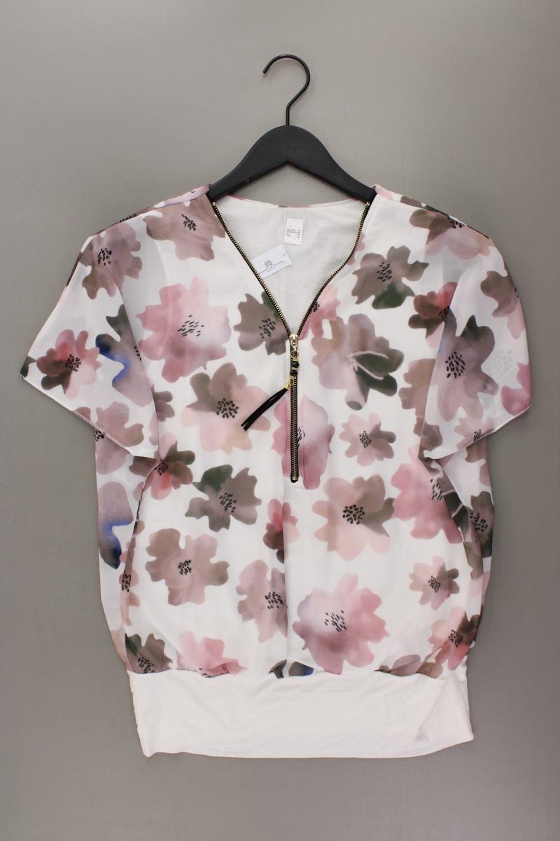 Kurzarmbluse Gr. 38 mit Blumenmuster rosa