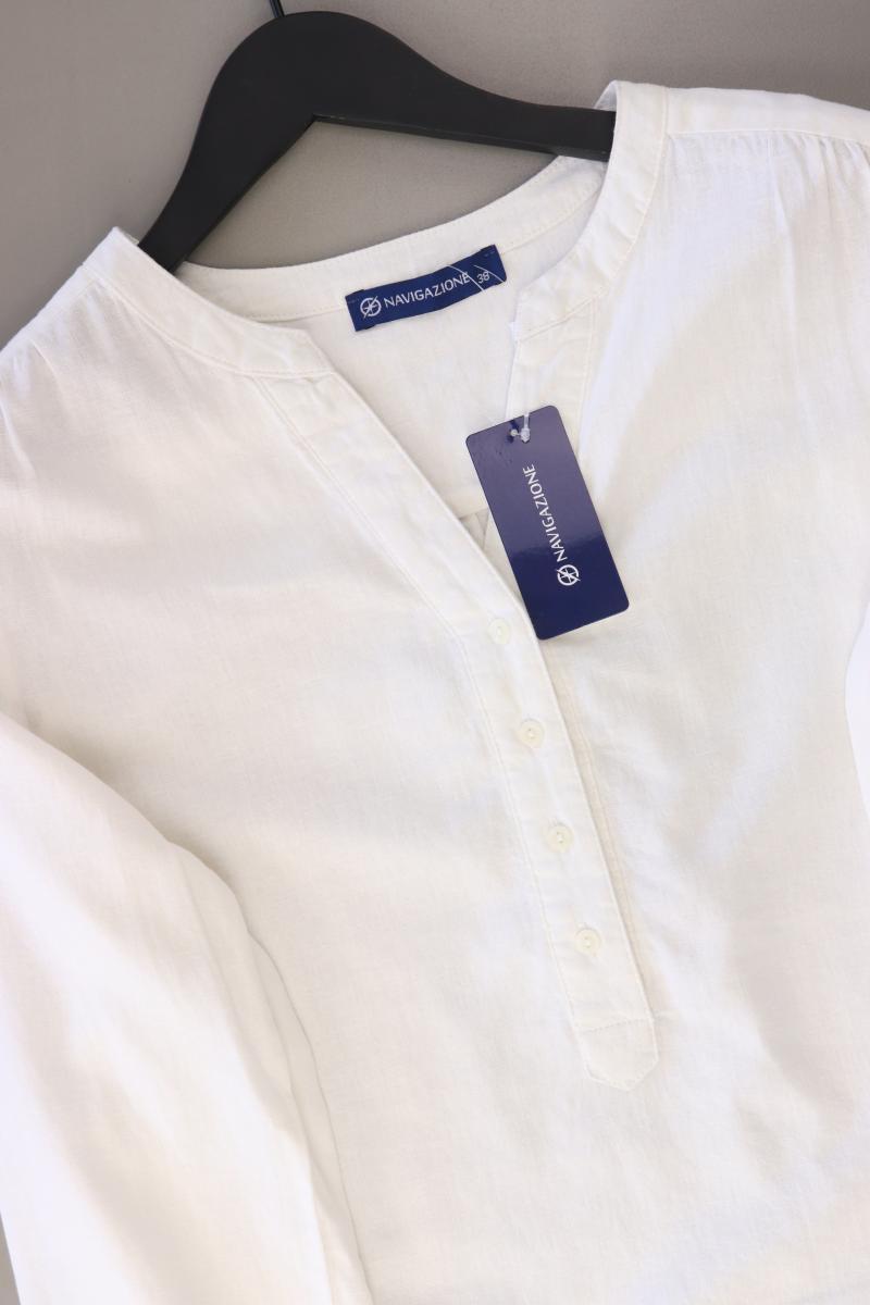 Navigazione Leinenbluse Gr. 38 neu mit Etikett Langarm weiß