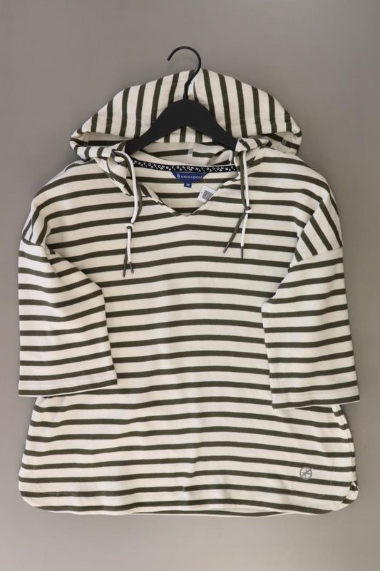 Navigazione Hoodie Gr. 38 gestreift olivgrün aus Baumwolle