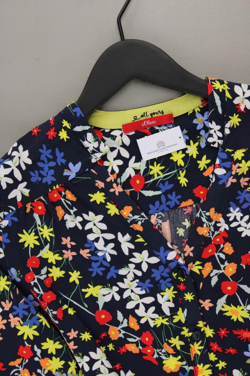 s.Oliver Langarmbluse Gr. 38 mit Blumenmuster mehrfarbig aus Viskose