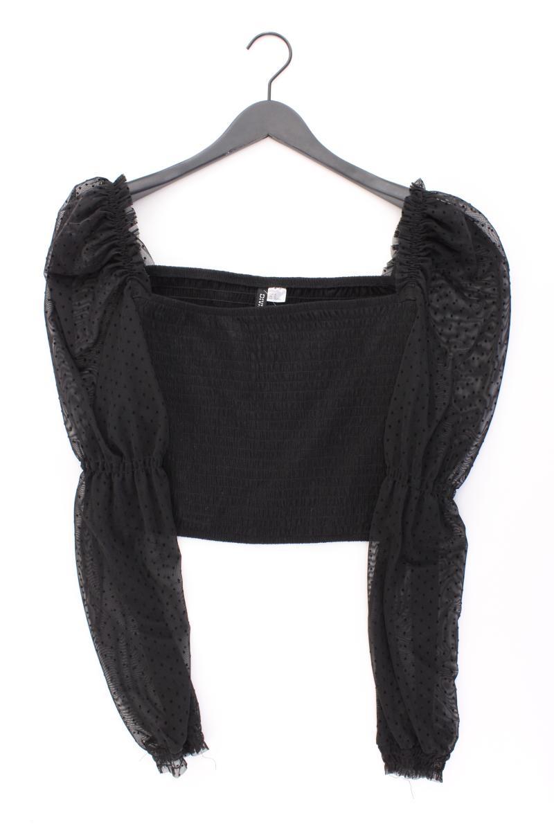 H&M Divided Crop Bluse Gr. XL Langarm schwarz aus Polyester