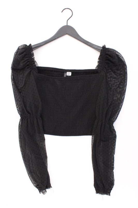H&M Divided Crop Bluse Gr. XL Langarm schwarz aus Polyester