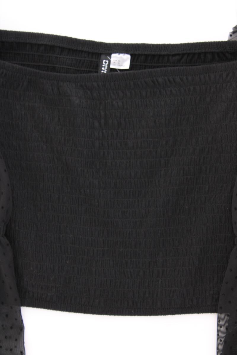 H&M Divided Crop Bluse Gr. XL Langarm schwarz aus Polyester
