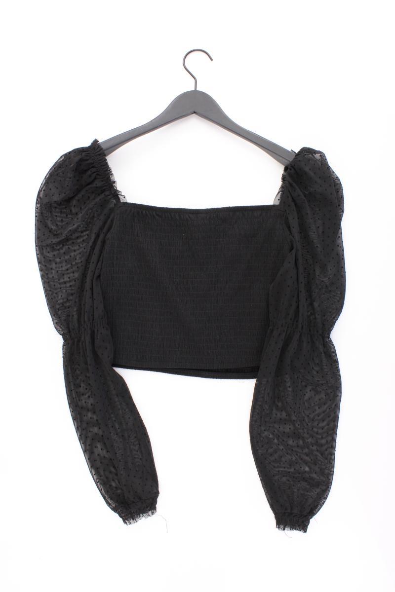 H&M Divided Crop Bluse Gr. XL Langarm schwarz aus Polyester
