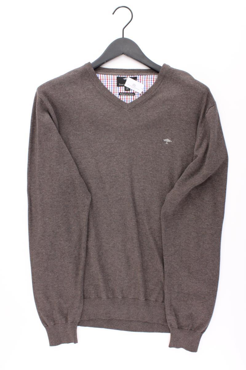 Fynch Hatton Feinstrickpullover für Herren Gr. L neuwertig braun aus Baumwolle