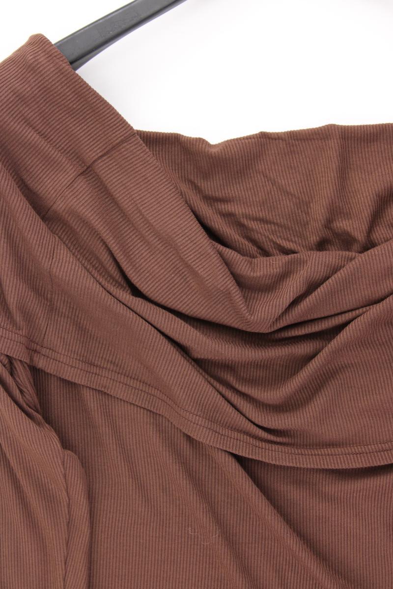 Shein Cropped Shirt Gr. XXL 3/4 Ärmel mit Carmen-Ausschnitt braun aus Viskose