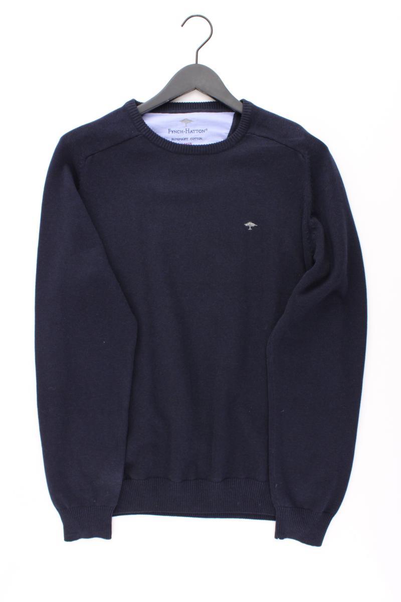 Fynch Hatton Feinstrickpullover für Herren Gr. L blau aus Baumwolle