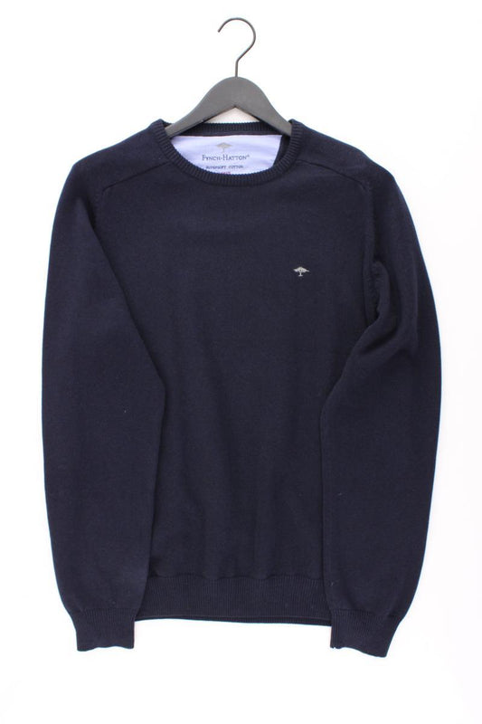 Fynch Hatton Feinstrickpullover für Herren Gr. L blau aus Baumwolle