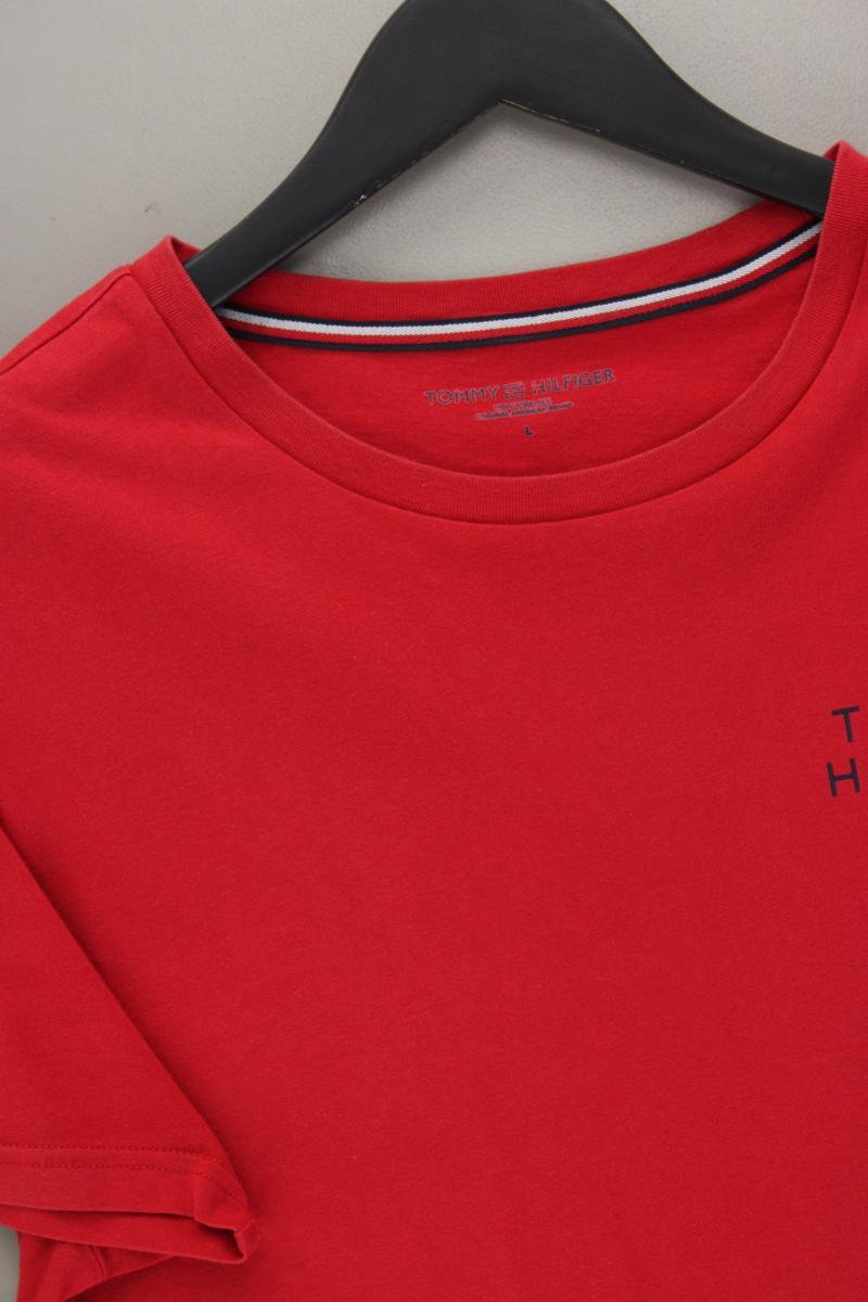 Tommy Hilfiger T-Shirt für Herren Gr. L Kurzarm rot aus Baumwolle
