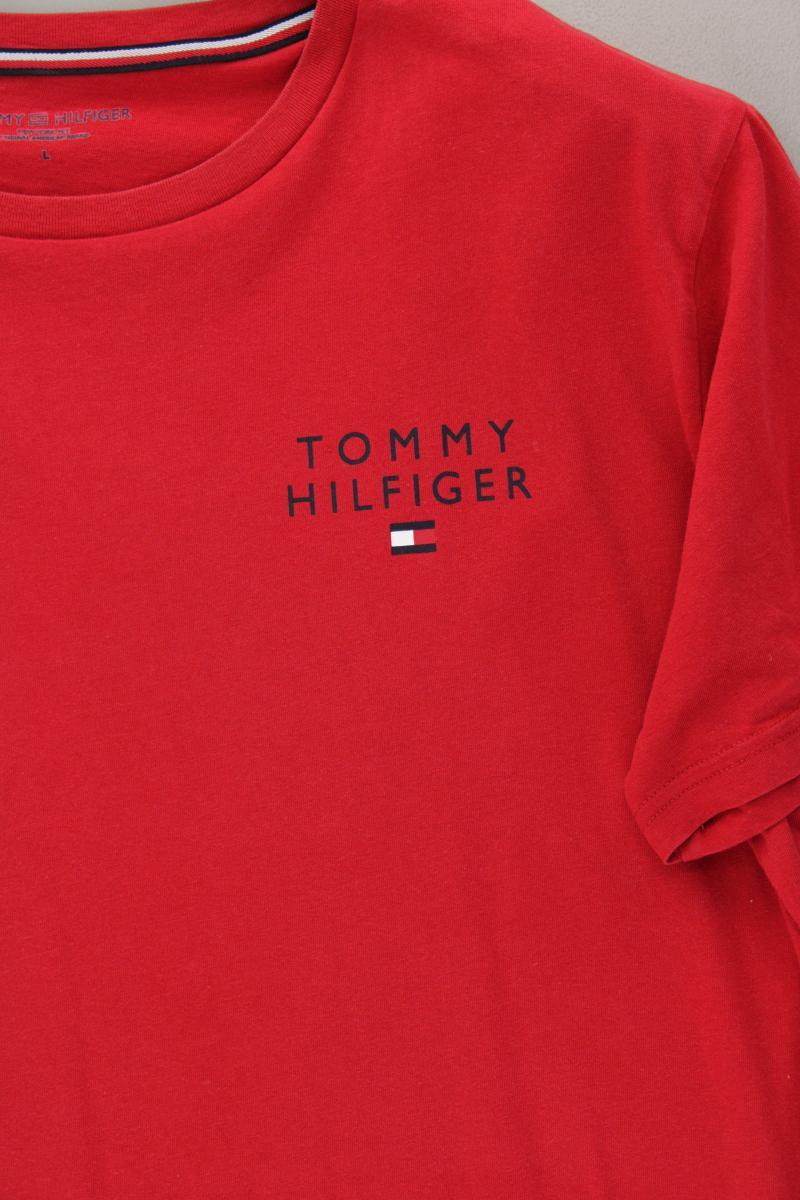 Tommy Hilfiger T-Shirt für Herren Gr. L Kurzarm rot aus Baumwolle
