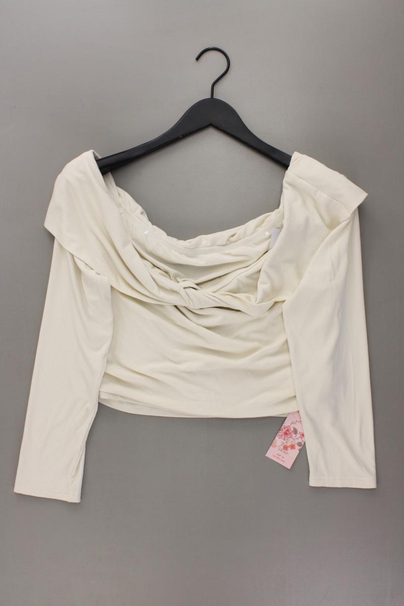 Shein Crop Shirt Gr. XL neu mit Etikett 3/4 Ärmel mit Carmen-Ausschnitt creme