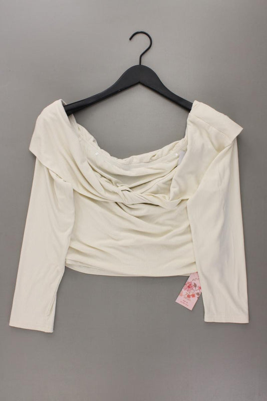 Shein Crop Shirt Gr. XL neu mit Etikett 3/4 Ärmel mit Carmen-Ausschnitt creme