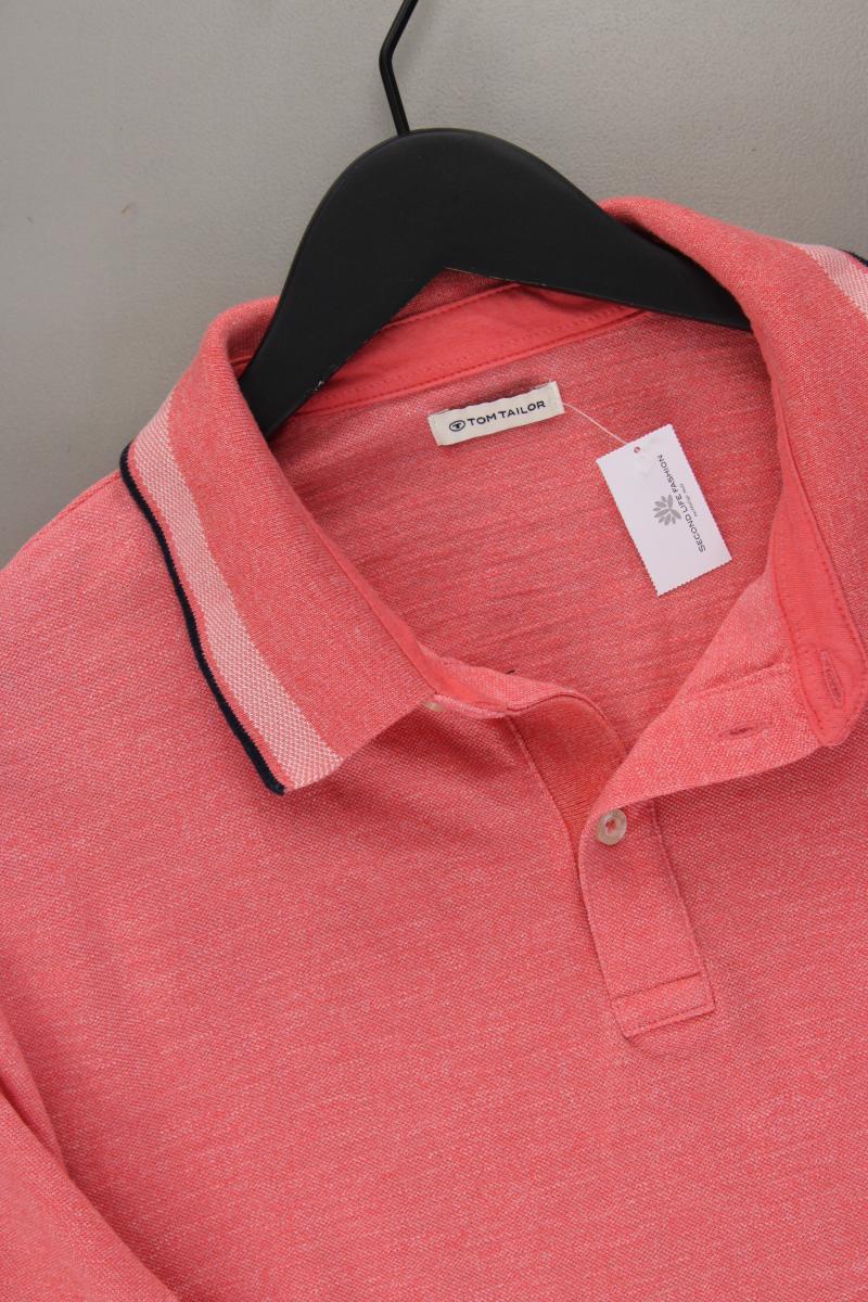 Tom Tailor Poloshirt für Herren Gr. L Kurzarm rosa aus Baumwolle