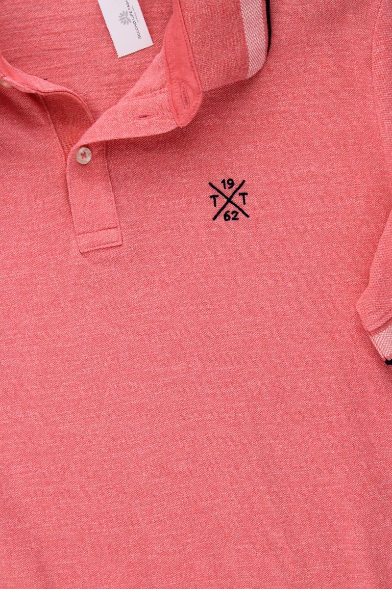 Tom Tailor Poloshirt für Herren Gr. L Kurzarm rosa aus Baumwolle