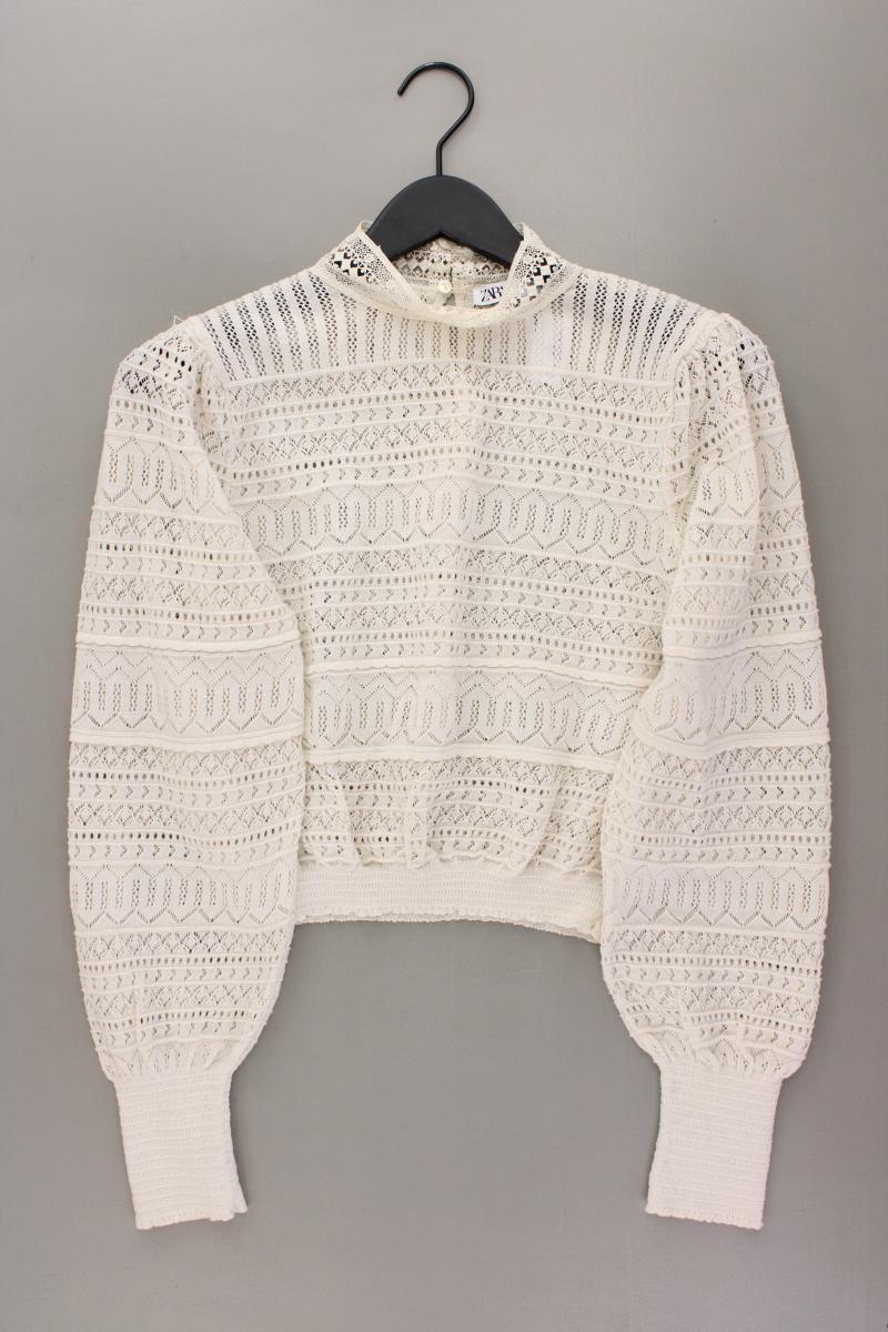 Zara Langarmbluse Gr. M neuwertig creme aus Polyester