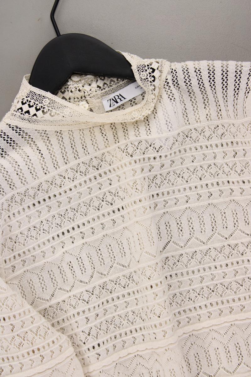 Zara Langarmbluse Gr. M neuwertig creme aus Polyester