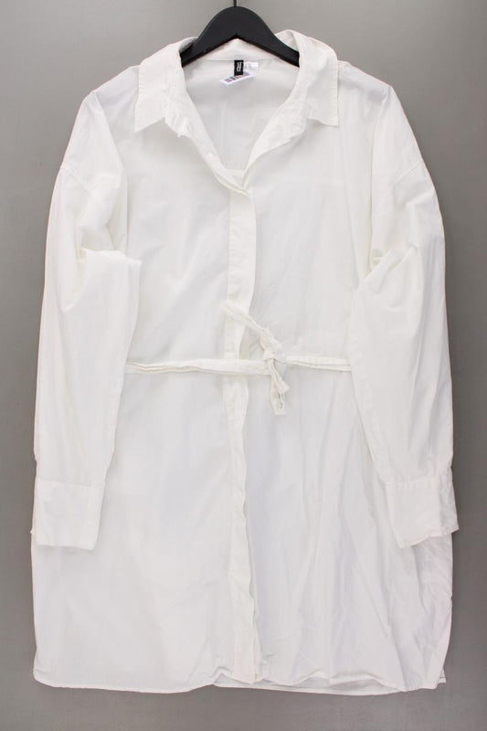 H&M Divided Longbluse Gr. XXL mit Gürtel Langarm weiß aus Baumwolle