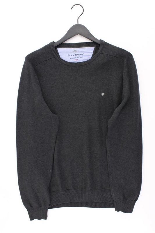 Fynch Hatton Feinstrickpullover für Herren Gr. L grau aus Baumwolle