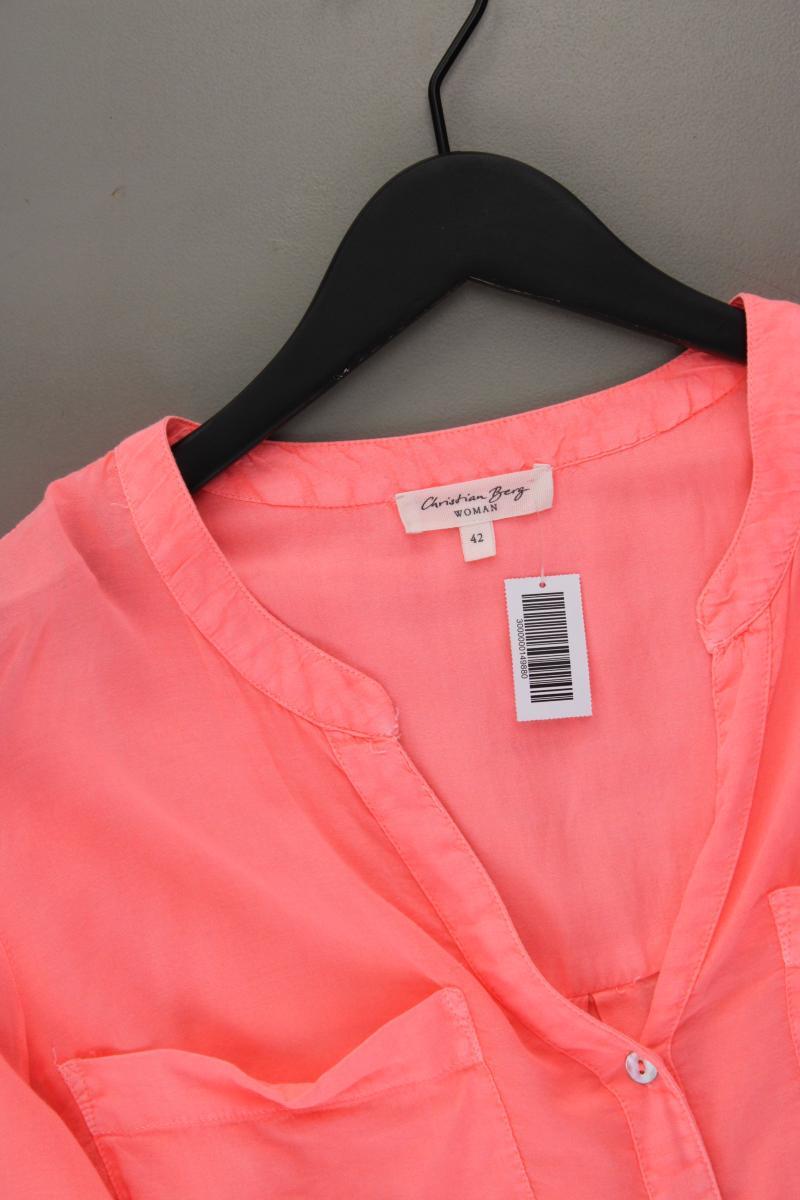 Christian Berg Bluse Neon Gr. 42 Langarm orange