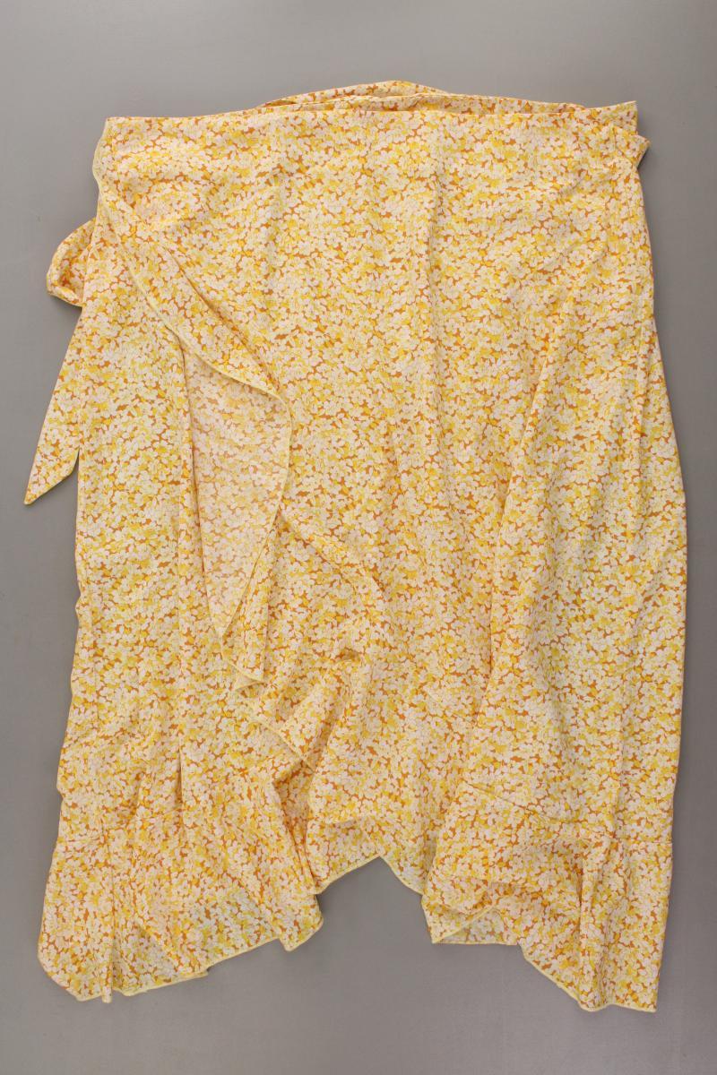 Shein Wickelrock Gr. 48 mit Blumenmuster neuwertig gelb aus Polyester