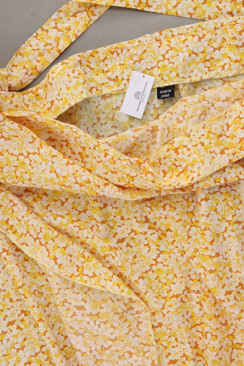 Shein Wickelrock Gr. 48 mit Blumenmuster neuwertig gelb aus Polyester