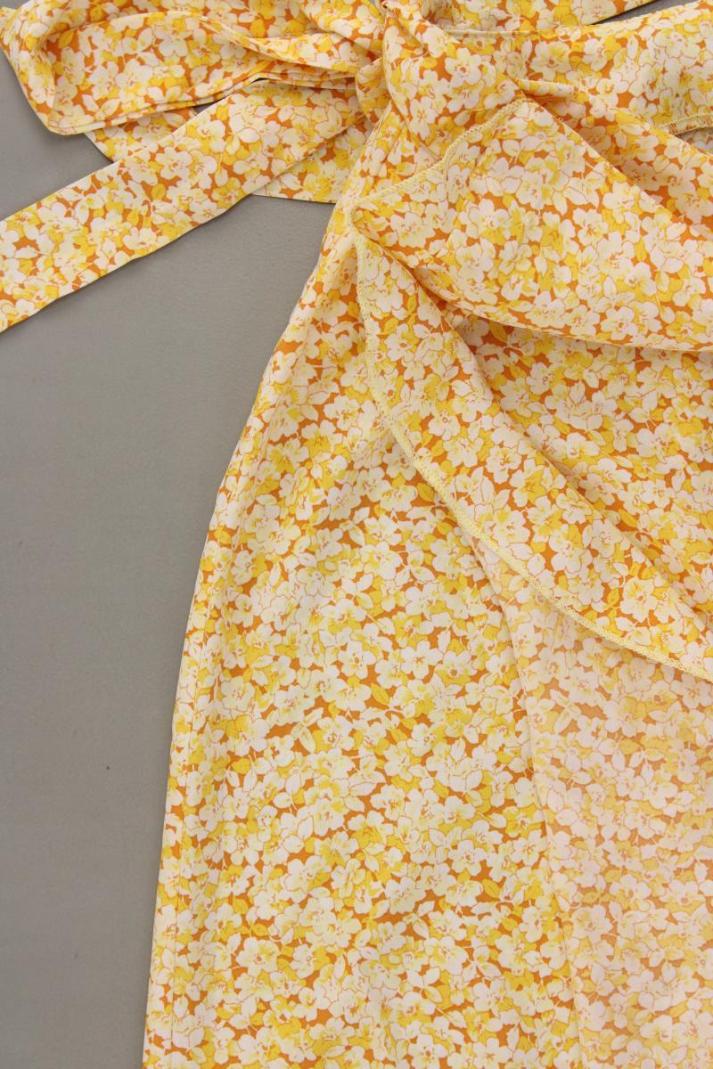 Shein Wickelrock Gr. 48 mit Blumenmuster neuwertig gelb aus Polyester