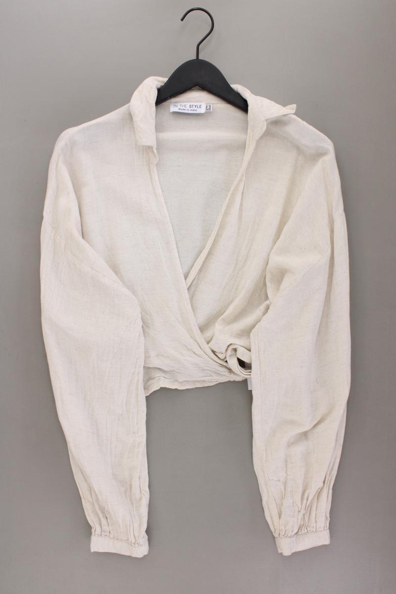 In The Style Wickelbluse Gr. 48 Langarm creme aus Viskose