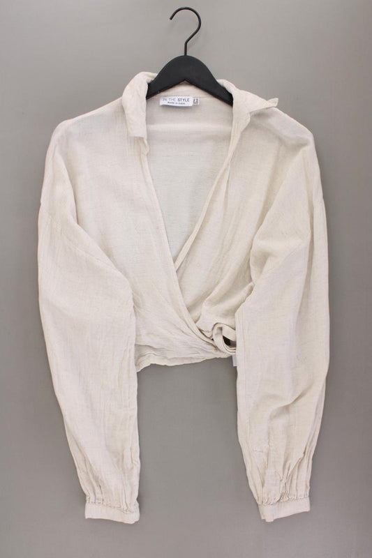 In The Style Wickelbluse Gr. 48 Langarm creme aus Viskose