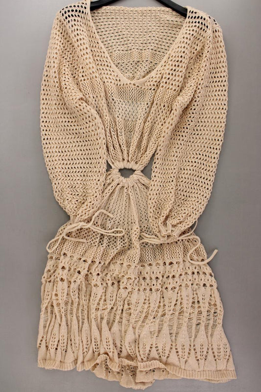 Häkelkleid Gr. XL neuwertig Langarm braun aus Polyacryl