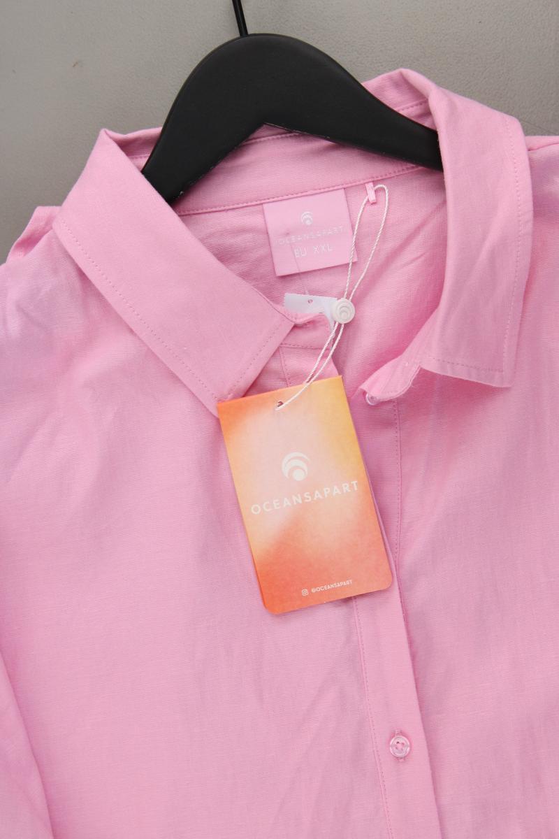 oceans apart Leinenbluse Gr. XXL neu mit Etikett Kurzarm rosa