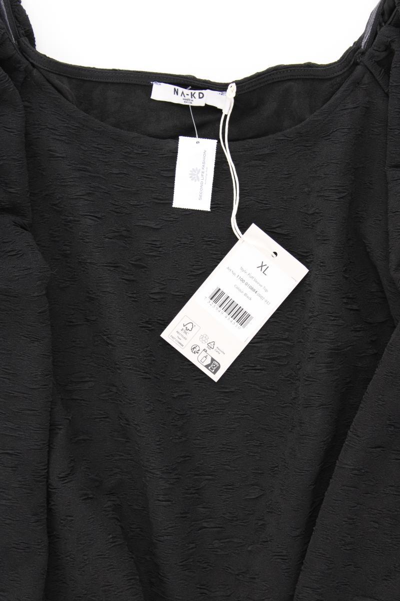 NA-KD Langarmbluse Gr. XL neu mit Etikett mit Carmen-Ausschnitt schwarz