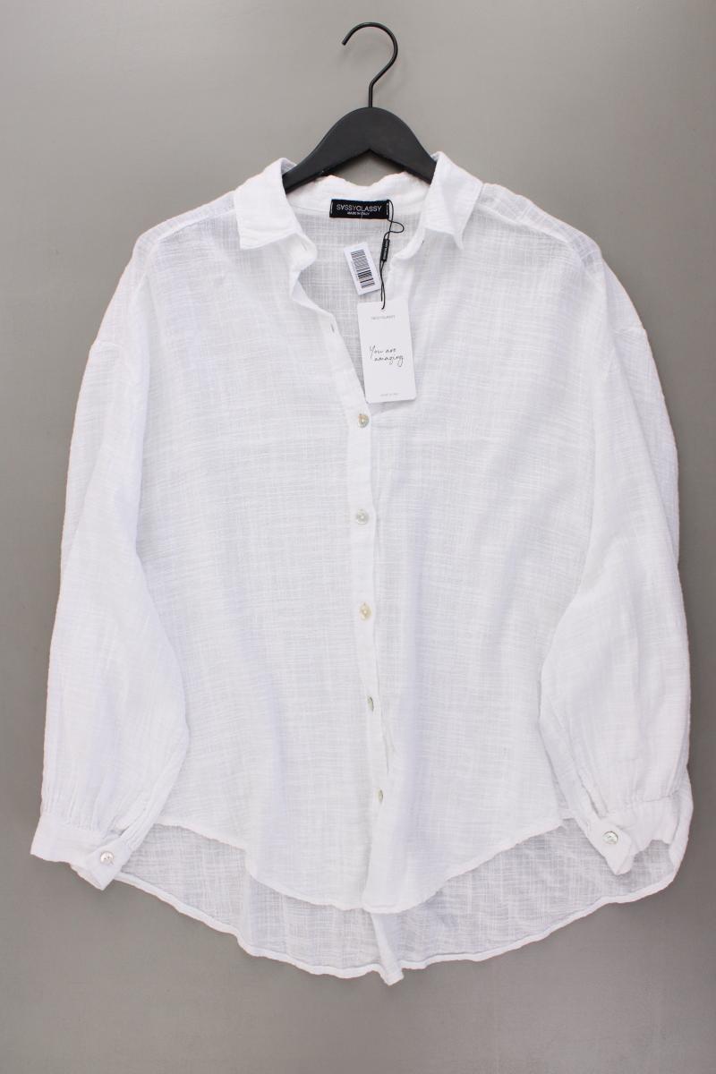 SassyClassy Langarmbluse Gr. OneSize neu mit Etikett weiß aus Baumwolle