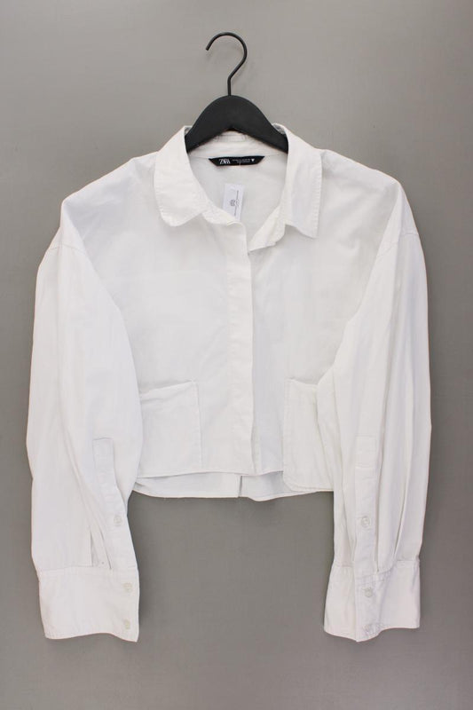 Zara Langarmbluse Gr. XXL weiß aus Baumwolle