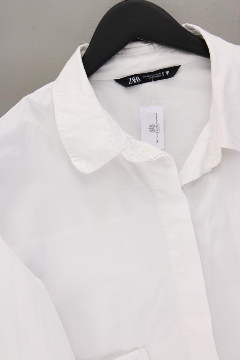 Zara Langarmbluse Gr. XXL weiß aus Baumwolle