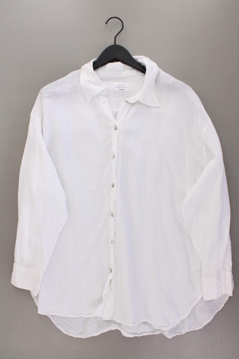 Seidensticker Leinenbluse Gr. 48 Langarm weiß