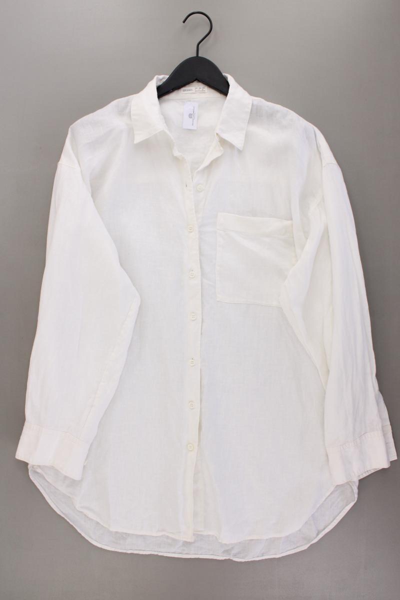 OYSHO Leinenbluse Gr. L Langarm creme