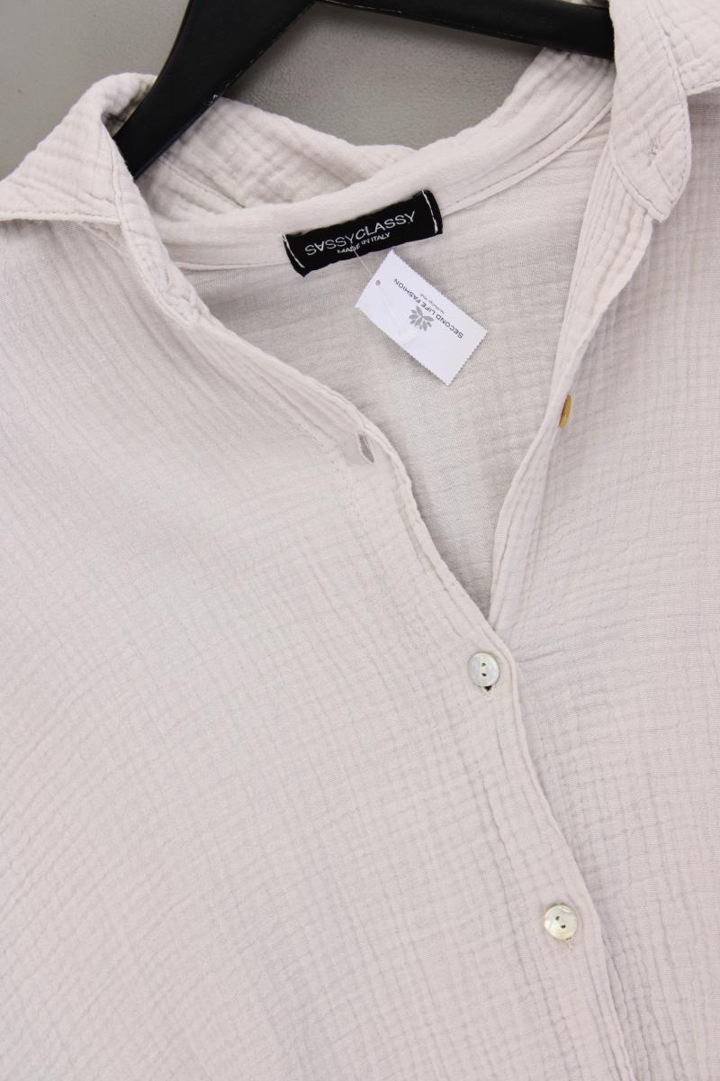 SassyClassy Oversize Bluse Gr. OneSize Langarm creme aus Baumwolle