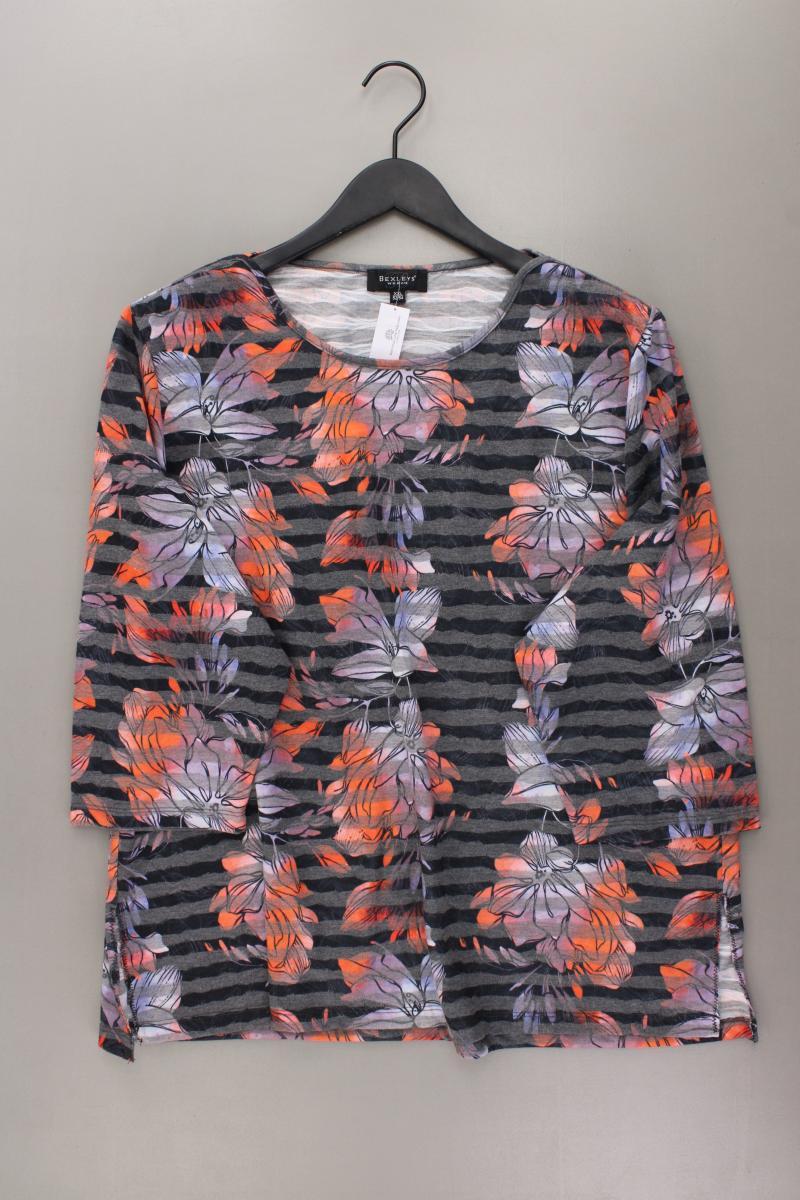 Bexleys Langarmshirt Gr. 52/54 mit Blumenmuster 3/4 Ärmel mehrfarbig