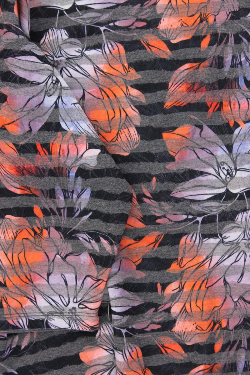 Bexleys Langarmshirt Gr. 52/54 mit Blumenmuster 3/4 Ärmel mehrfarbig