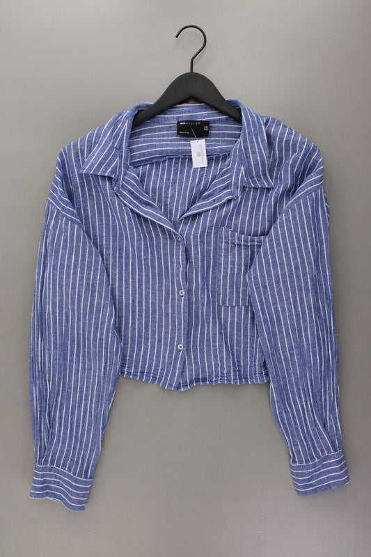 Asos Langarmbluse Gr. 46 gestreift blau aus Baumwolle