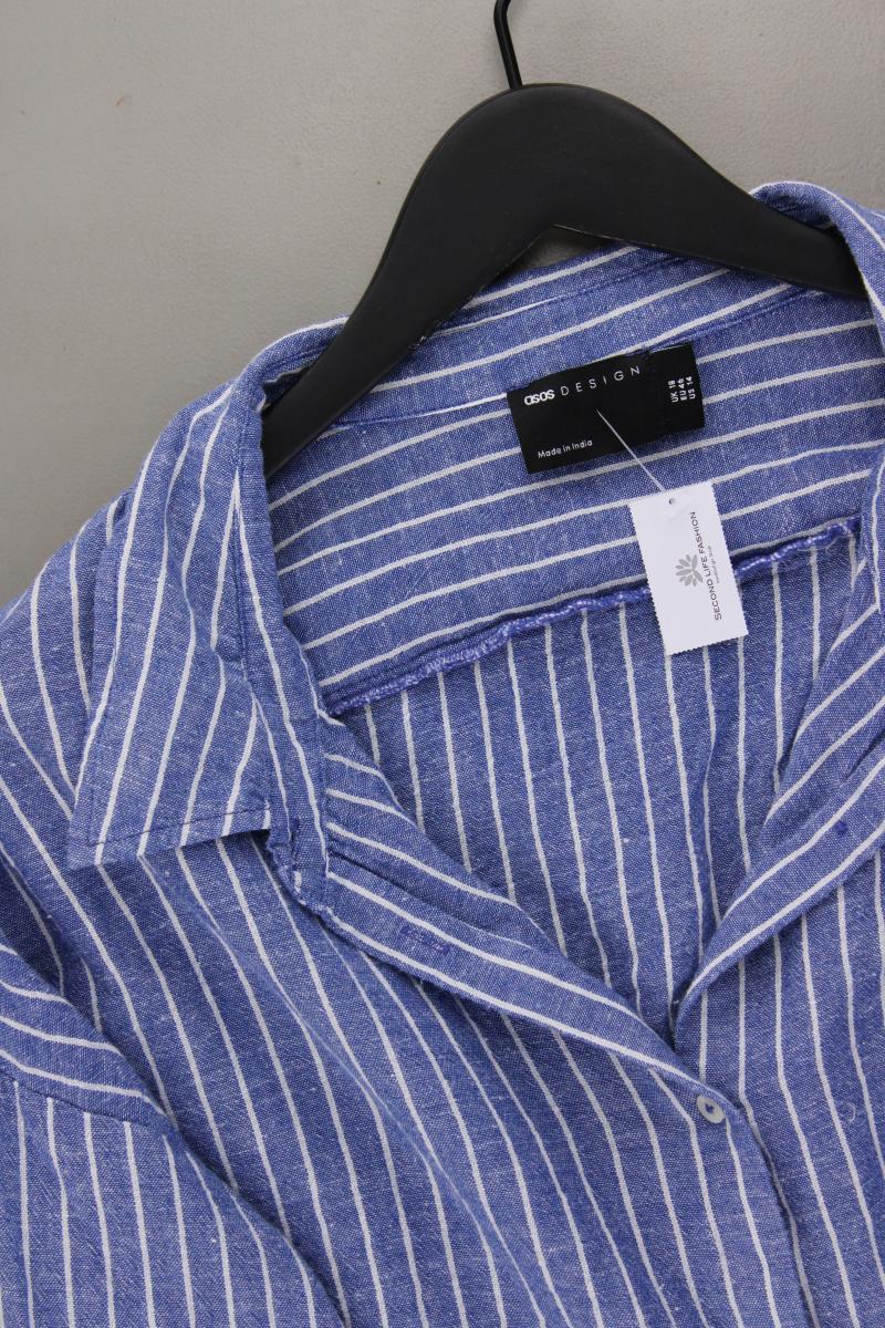 Asos Langarmbluse Gr. 46 gestreift blau aus Baumwolle