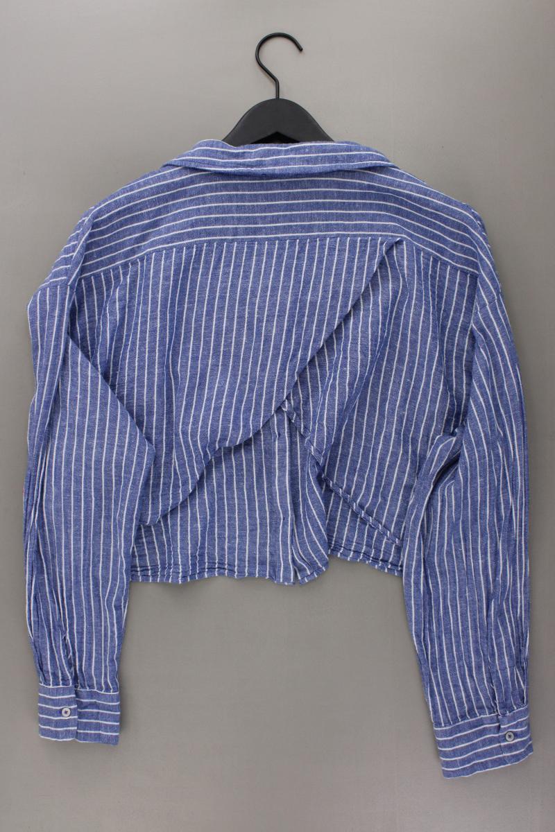 Asos Langarmbluse Gr. 46 gestreift blau aus Baumwolle