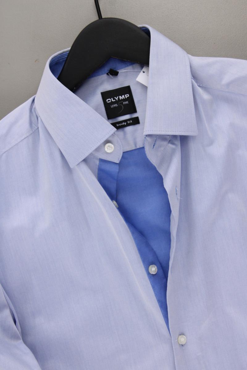 Olymp Langarmhemd für Herren Gr. Hemdgröße 39 neuwertig blau aus Baumwolle