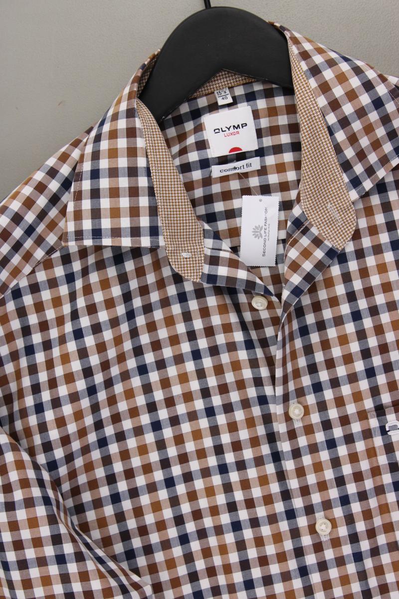 Olymp Karohemd für Herren Gr. Hemdgröße 40 kariert Langarm mehrfarbig