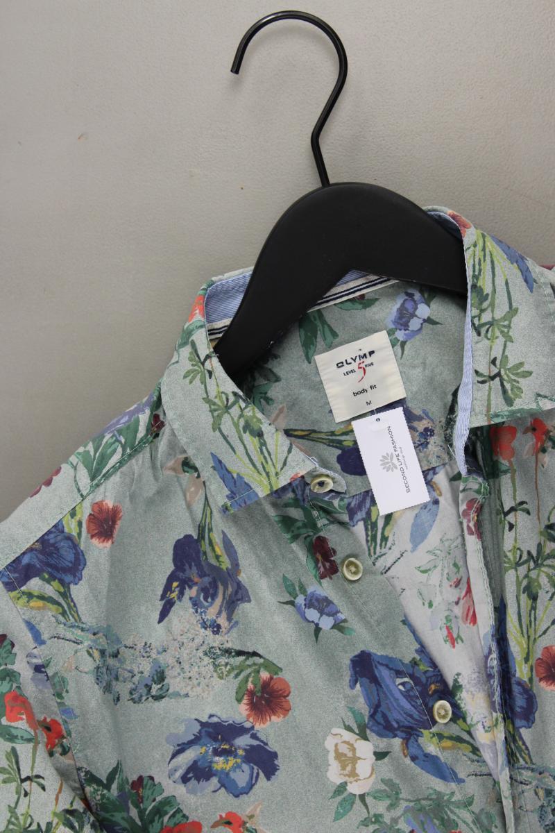 Olymp Kurzarmhemd für Herren Gr. M mit Blumenmuster mehrfarbig aus Baumwolle