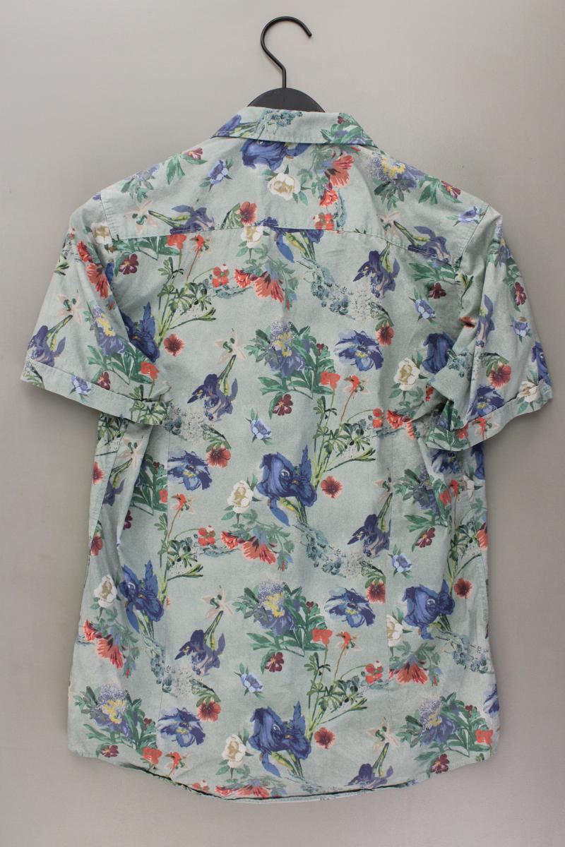 Olymp Kurzarmhemd für Herren Gr. M mit Blumenmuster mehrfarbig aus Baumwolle