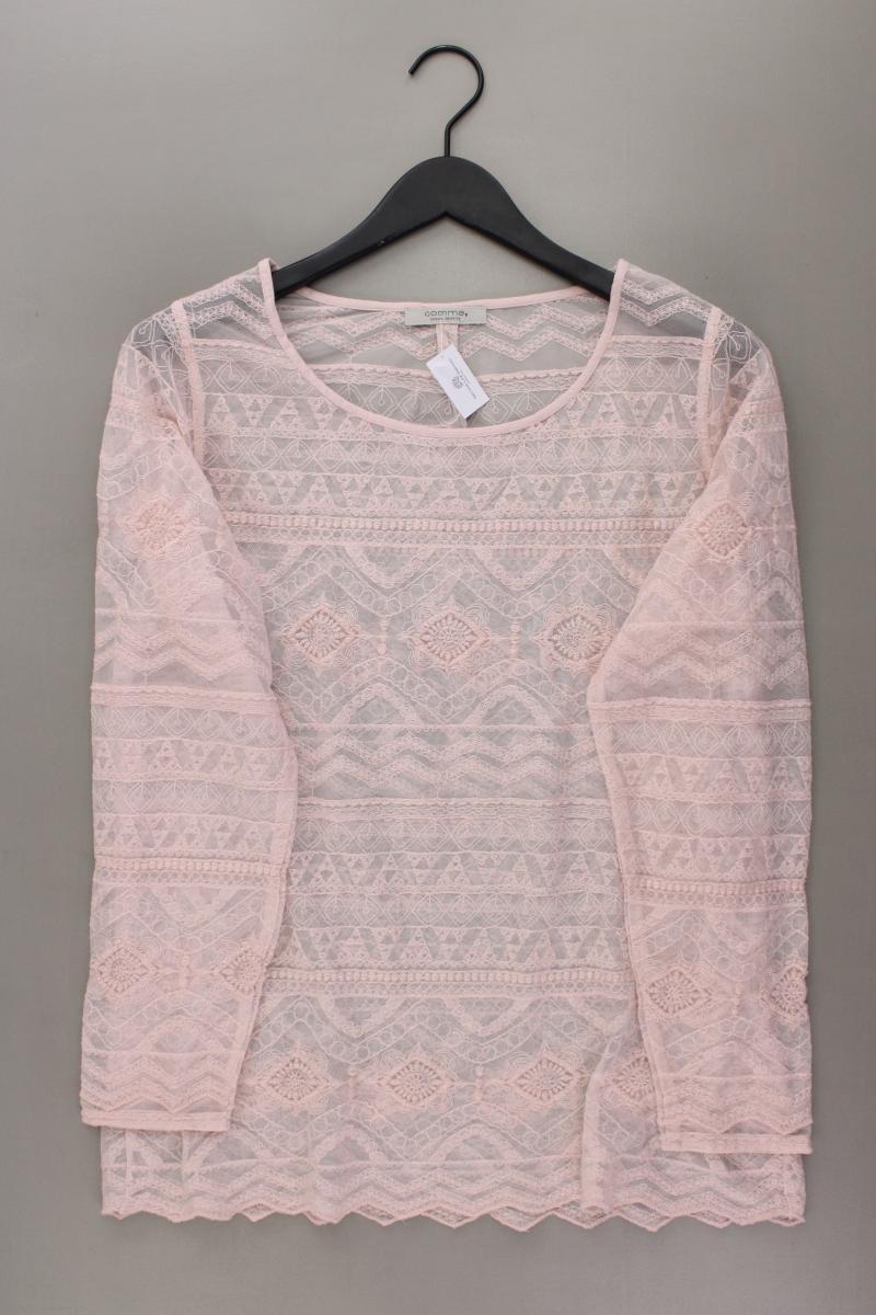 comma, transparente Bluse Gr. 42 Langarm rosa